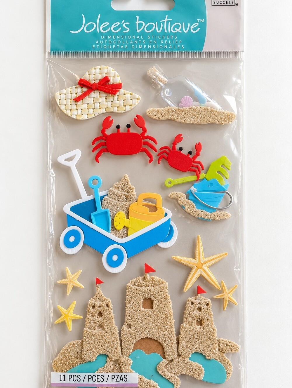Jolee’s Boutique EK Success Discontinued Beach Sandcastle 3D Stickers 11pc